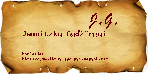 Jamnitzky Györgyi névjegykártya